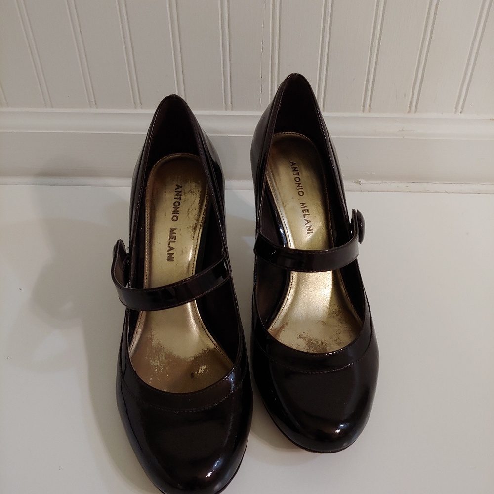 Antonio Melani 9M metallic brown heels